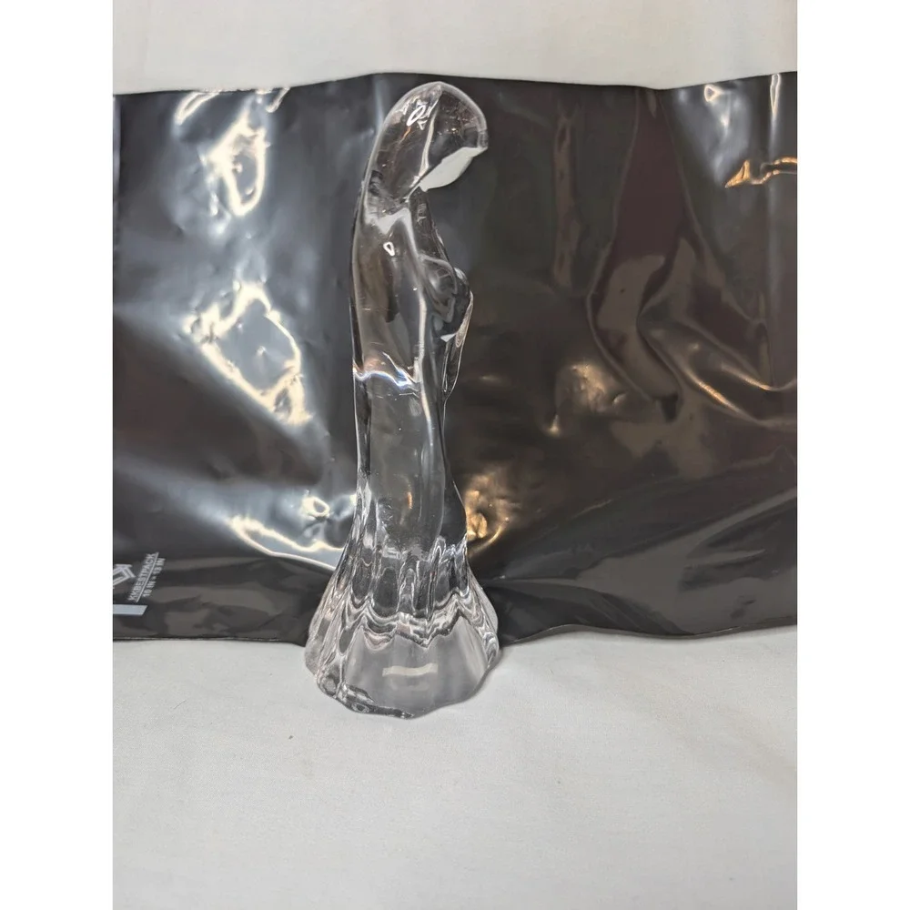 Vintage Clear Crystal‎ Madonna Mary with Baby Jesus Figurine 7.25 in
